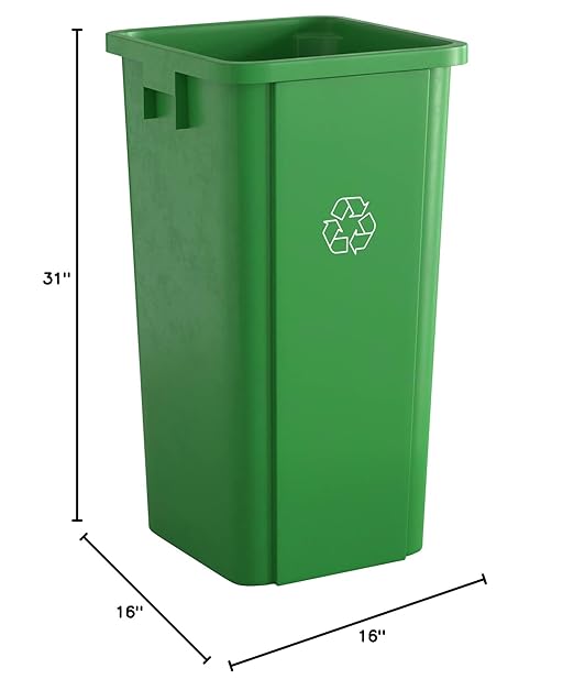 23 Gallon Green Square Commercial Trash Can