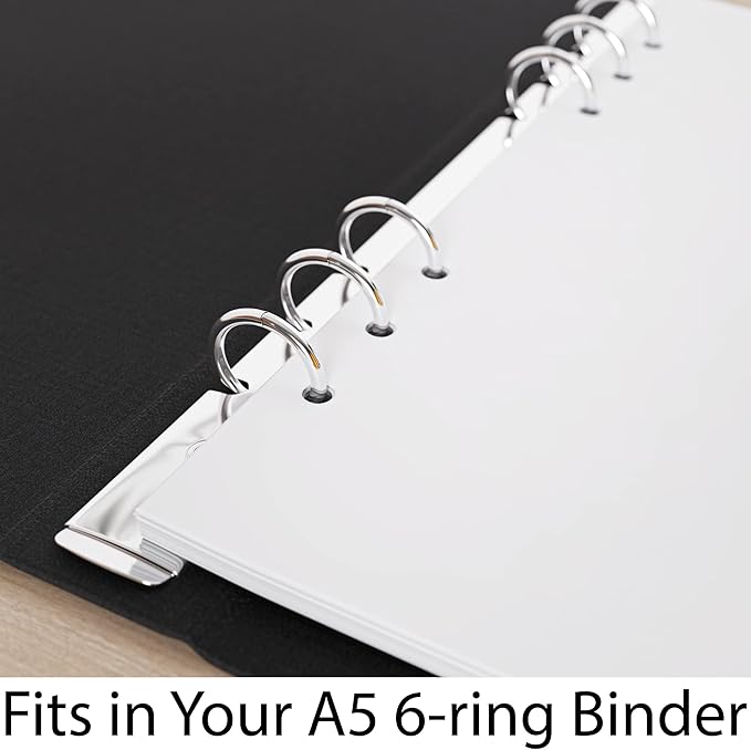 A5 Blank Paper 6-Hole Punched, 500 Sheets (1,000 Pages), 100 GSM, Printer Paper 148mm x 210mm (5.83 in. x 8.27 in.)