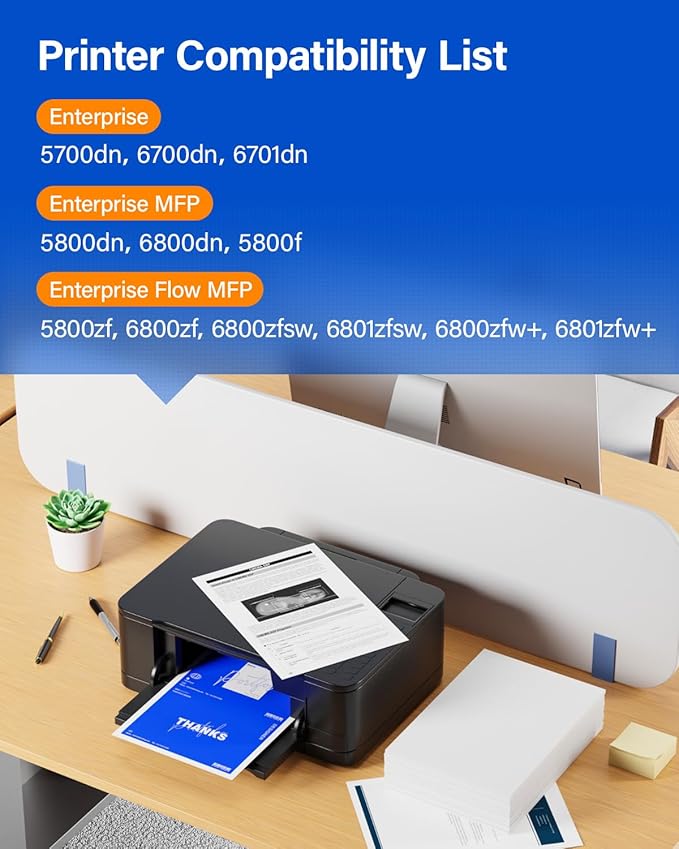 213A Toner Cartridge 4-Pack Set with Chip Replacement for HP 213A 213X W2130X W2130A Compatible for HP Color Laserjet Enterprise 5700dn MFP 5800dn 6700 6701dn 6800 6801dn Laser Printer Ink Black Color