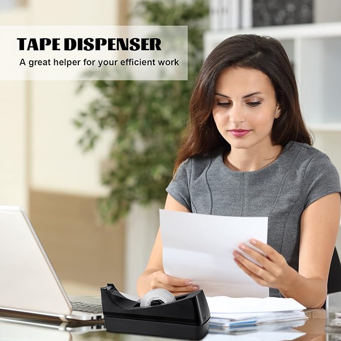 3 Pack Desktop Tape Dispenser Tape Roll Non Skid Base Tape Dispensers for Office Home School (Tape Not Included)
