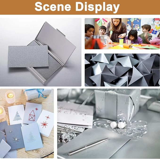 100 Sheets Grey Cardstock 8.5 x 11 Certificates Paper, 200gsm/75lb Premium Gray Card Stock Printer Paper for Card Making, Thank You Cards, Business Cards, Menus, Scrapbooking