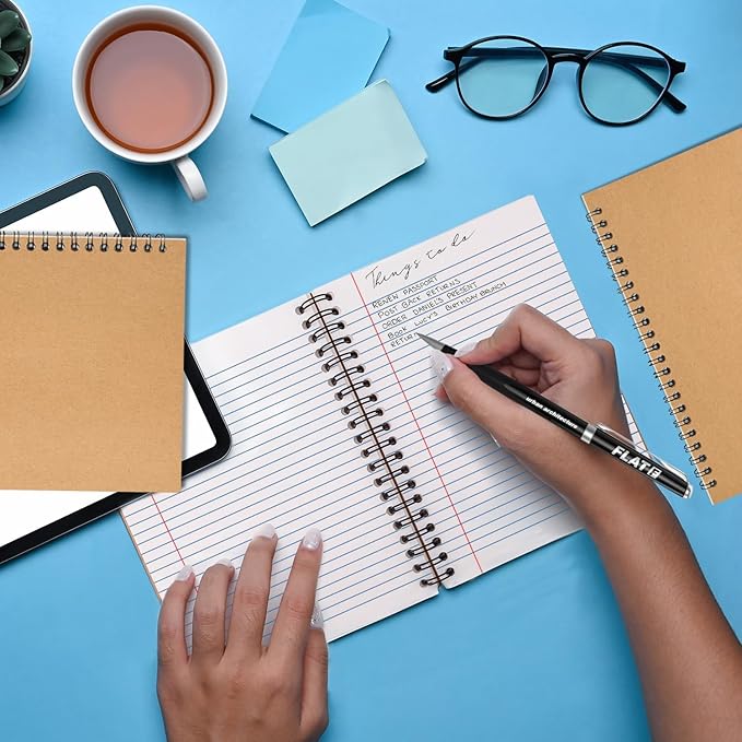 12 Pack Lined Journal Spiral Notebook College Ruled, 5.8 x 8.3, 120 Pages (60 Sheets), 100 GSM Thick Paper Notebooks, Daily Writing Journals for Men and Women, Work, Office & School Supplies