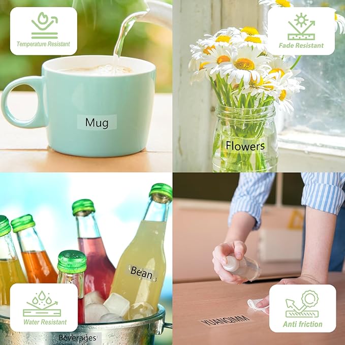 10x TZe131 Compatible with TZe Tz Tape 12mm 0.47 Laminated Clear Label Tape Compatible for Brother PTouch Label Maker Tape TZe-131 TZ-131 TZ131 for PTD210 PTD220 PTD600 PTD410 PTH110 Printer