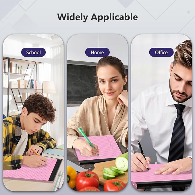 4 Pack Legal Pads 8.5 x 11 College Ruled Colored Note Pads 8.5" x 11" Lined Paper Chipboard-Backed Notepad with Micro-Perforated Notebook Paper for Office & School Supplies 50 Sheets/Pad