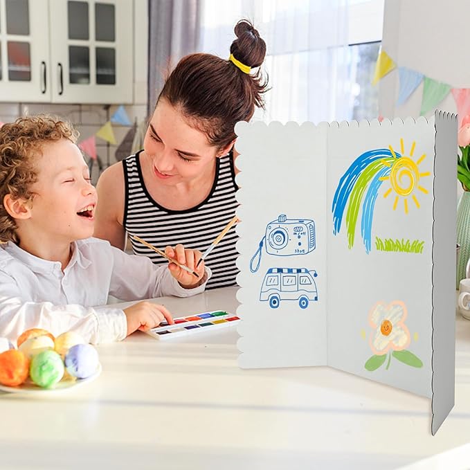 24 Pcs Foldable Presentation Boards,24x36 Inch Tri-Fold Poster Display Boards with A4 Colored Cardboard for Business Exhibits,School Projects and Photo Displays