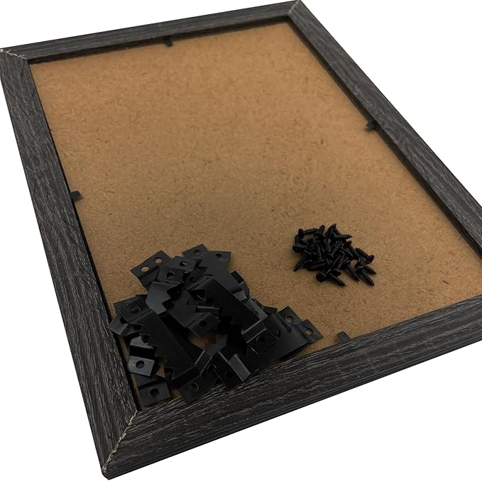 30 Pack Large Heavy Sawtooth Picture Hangers Steel Picture Hangers with Screws Picture Hang Solutions, for Hanging Clock Paintings Artwork Picture Frame Hook Photos (Black,Supports 50 lbs)