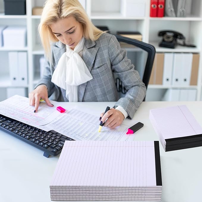 40 Pack Legal Pads Bulk 8.5 x 11 Inch and 5 x 8 Inch Note Pads, 50 Sheet/notepad, Wide Ruled Perforated Writing Notepads for School Students Teachers Office to Do Lists(White)