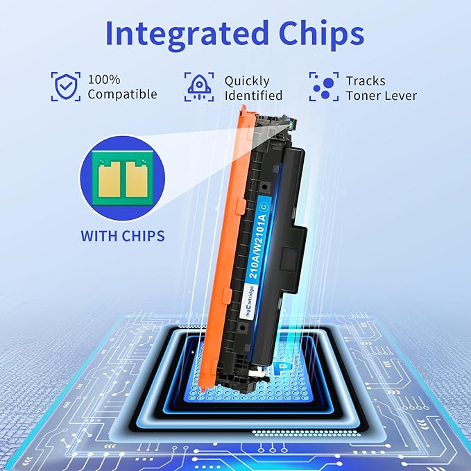 210A Toner Cartridges 4 Pack (with Chip) Compatible Replacement for HP 210A 210X for Color Laserjet Pro MFP 4301fdw 4301fdn Pro 4201dw 4201dn Series Printer Ink W2100A W2100X High Yield (BCMY, 4-Pack)
