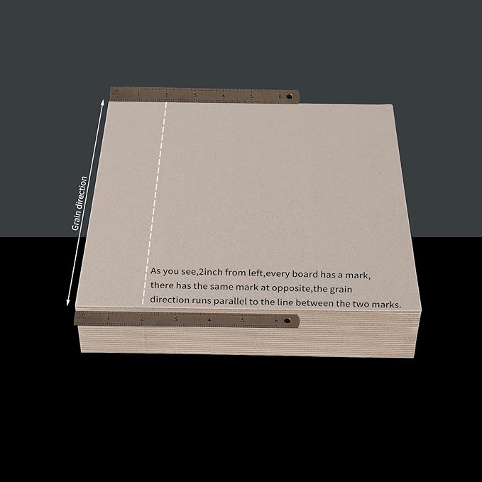 25 Pcs Book Board, Binder Board, Cover Board, Heavy Duty Chipboard for Book Binding, DIY Cardboard (Gray, 10 x 10 Inch 80PT)