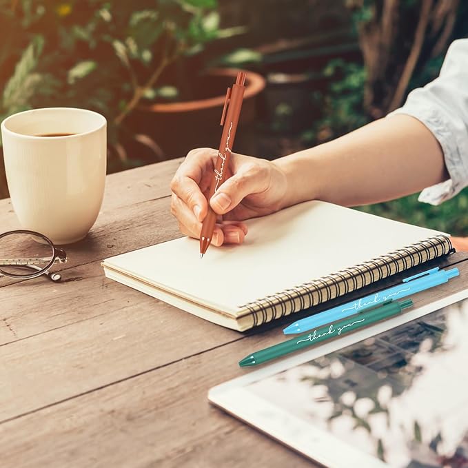 30pcs Thank You Pens Bulk Cute Multicolor Ballpoint Pen for Men Women Server Accessories Employee Holiday Appreciation Gifts for Teacher Office Back to School Party Favor (Morandi)