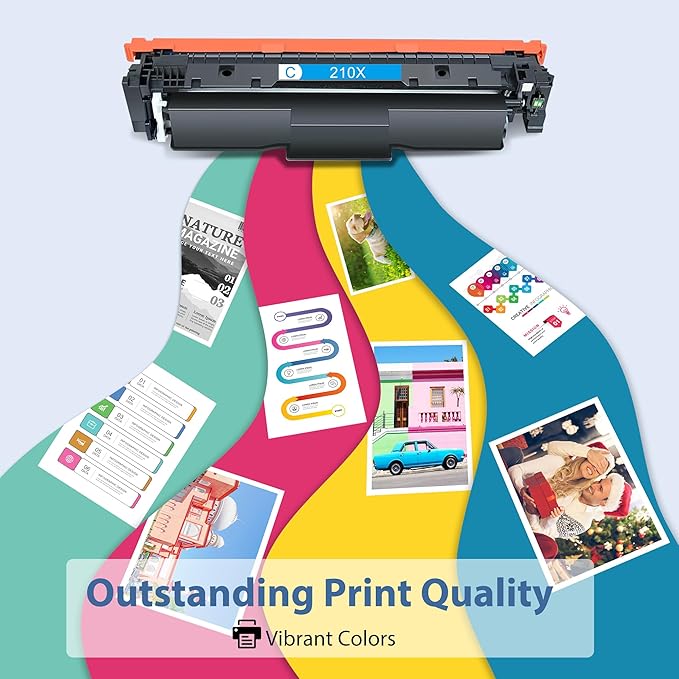 210X Toner Cartridges Compatible for 210X High Yield 210A Set for Color LaserJet Pro 4201dn 4201dne 4201dw 4201dwe MFP 4301dw 4301dwe 4301fdn 4301fdne 4301fdw 4301fdwe Printer(4 Pack, BK/Y/M/C)