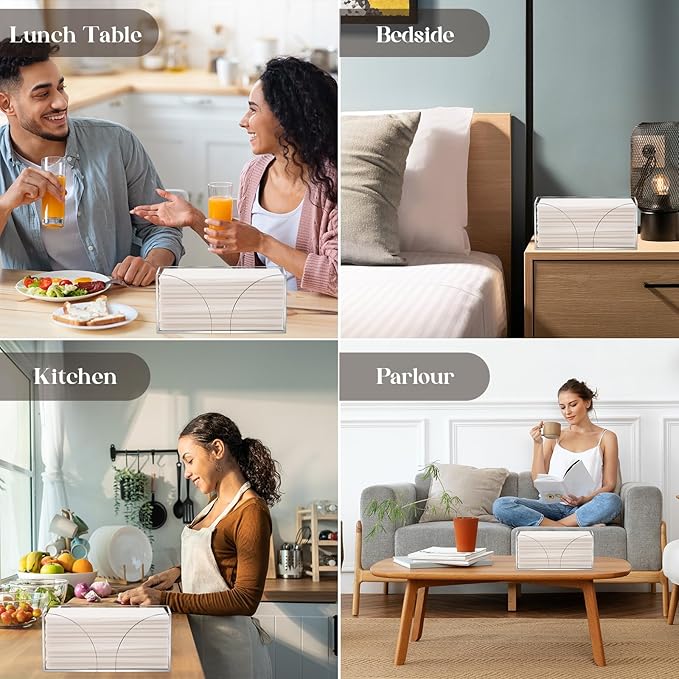 4Pack Clear Paper Towel Dispenser Countertop Acrylic Paper Towel Holder for Bathroom Folded Paper Towel Dispenser Clear Trifold Napkin Holder for Z-fold, C-fold, MultiFold Trifold