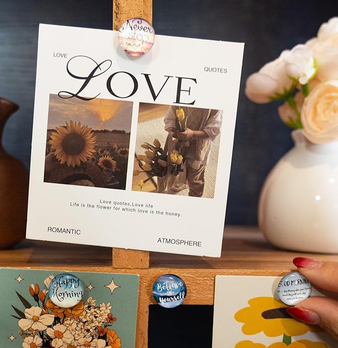 24Pcs Decorative Push Pins,Decorative Thumb Tacks for Bulletin Board, Cork Board Thumbtacks,Photos Wall Maps,Cute Thumbtack for Cubicle Decor,Classroom Decor,and Office Decor(Motivational-Moring)