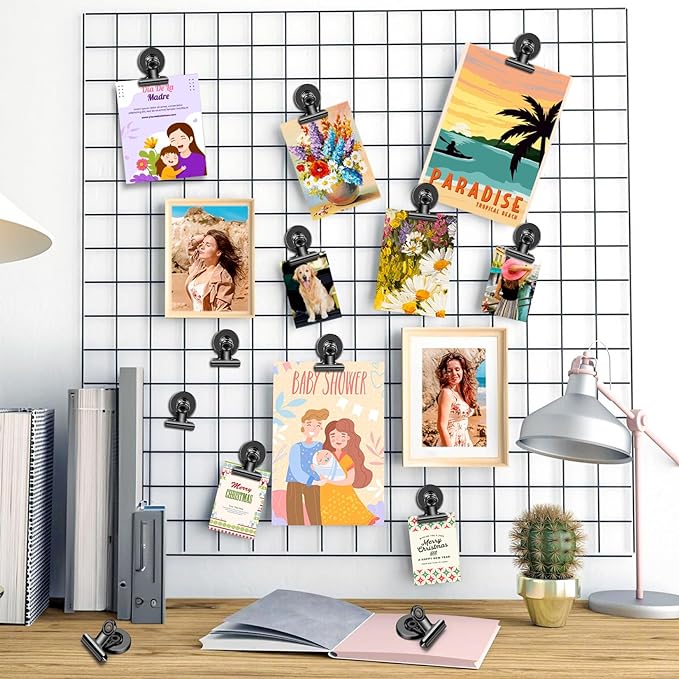 20 Pack Magnetic Clips, Fridge Magnets Refrigerator Magnets, Black Magnet Clips for Whiteboard, Clip Magnets for Photo Displays, Home, Office, Classroom