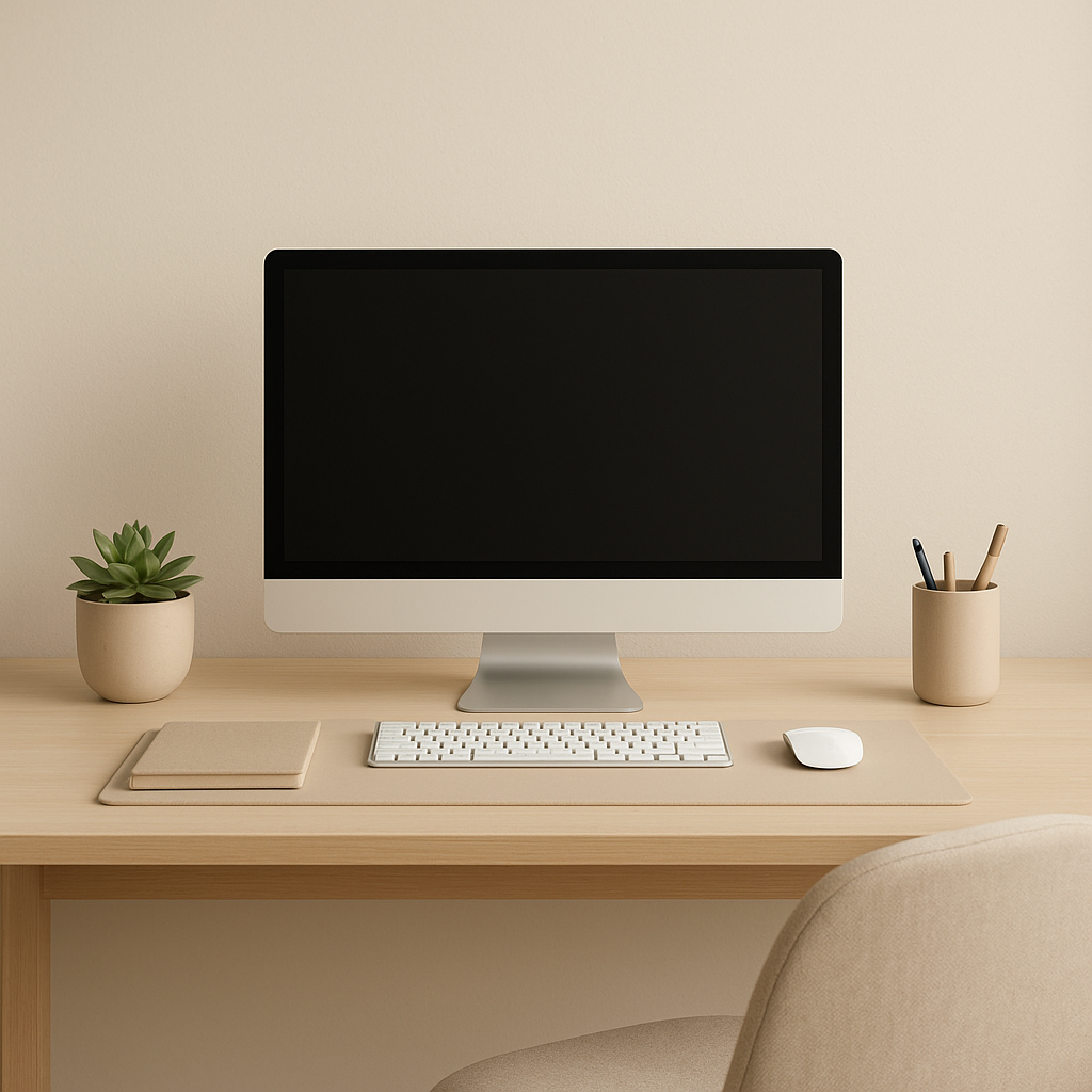 Neutral Desk Style — Calm Colors for Better Focus