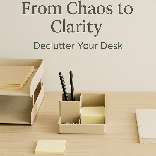 🗂️ From Chaos to Clarity — 5 Simple Ways to Declutter Your Desk