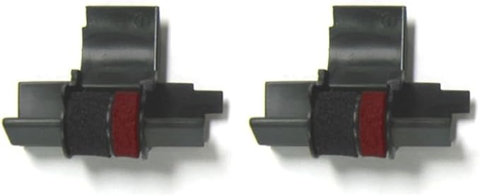 (2 Pack) Sharp EL-1611V EL-1750V EL-1801V Calculator Ink Roller, Black/Red Ink EA772R Compatible Also Fits Casio IR-40T HR-170RC HR-200RC HR-300RC Canon CP13 P23-DHV-3 Catiga CP30A CP90A and More