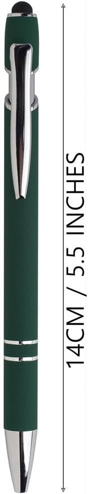 10-Pack Ballpoint Pens with Stylus Tip, Black Ink, 1.0mm Medium Point, Matte Metal Barrel, Assorted Colors – Soft Touch Grip for Office, School