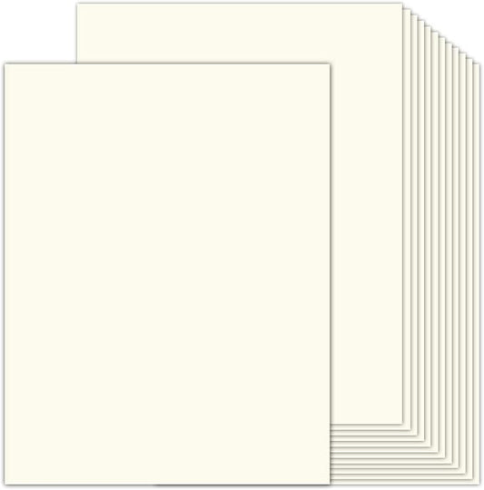 100 Sheets Cream Cardstock 8.5 x 11 Ivory Paper, Goefun Off White Card Stock Printer Paper for Cards Making, Office Printing, Certificate