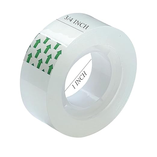 12 Rolls Clear Tape Refill - Tear by Hand, Transparent Tape Rolls for Dispenser, 3/4" x 1000 inch