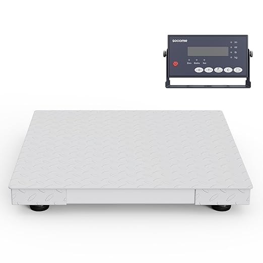 24"x24" Industrial Floor Scale, Precision Pallet Scale with Digital Indicator, Heavy Duty Weighing Scale for Floor Bench Office Weight Weighing, 2500 lb x 1 lb, Grey