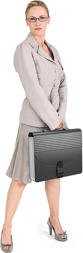 25 Pockets File Organizer with Plastic Handle,Expanding File Folders for Receipt,Paper,Documents,Monthly tab Including in Accordion File Folder Organizer,Perfect Filing Folder Matte