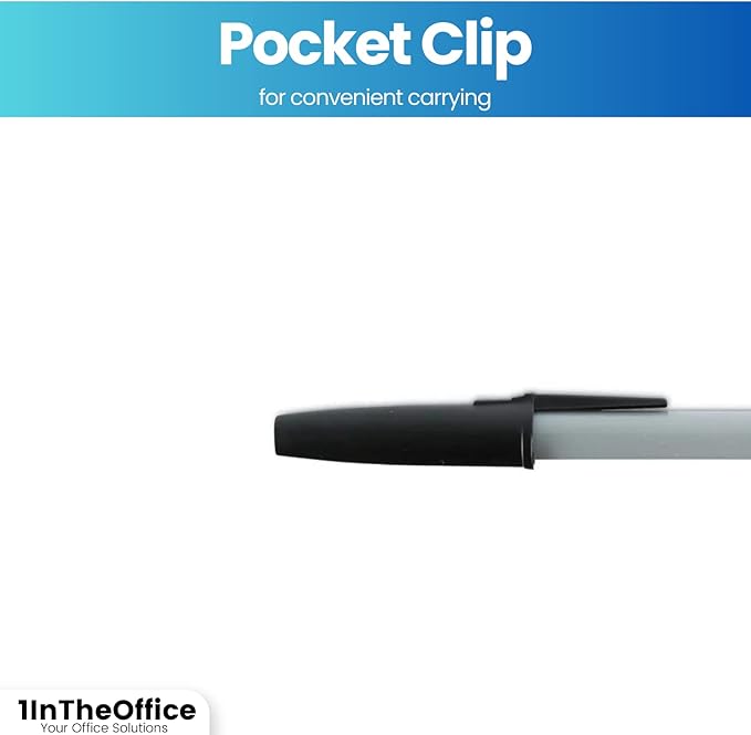 1InTheOffice Ballpoint Pens, Medium Point, Black Ink, 1.0mm, 12 Pens/Box, 10 Boxes