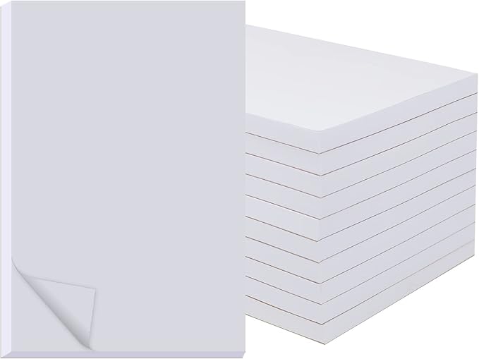 10 Pack Memo Pads 5.5x8.5 Inch, White Note Pads -Scratch Pads - Writing pads, 100 Sheets Each Pad