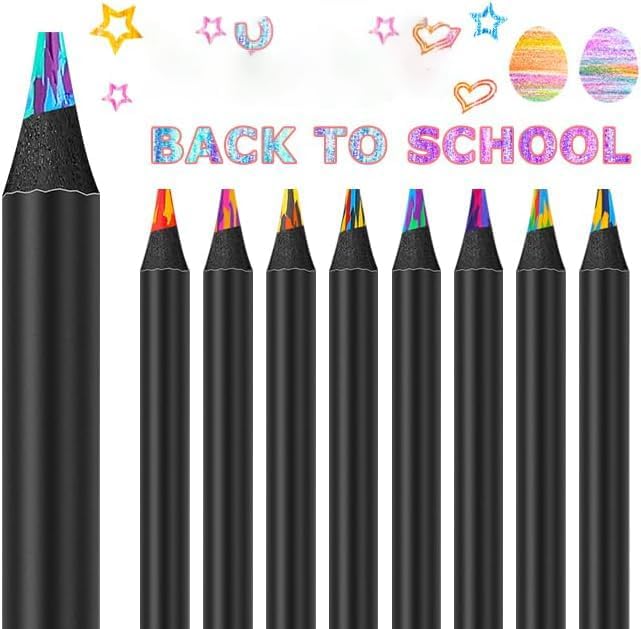 16 Pack Rainbow Pencils, Birthday Party Favor Bags, Art Supplies for Drawing, Coloring, Gifts for 4-12 Year Old Girl Kids, Graduation Gifts for Kids Teens