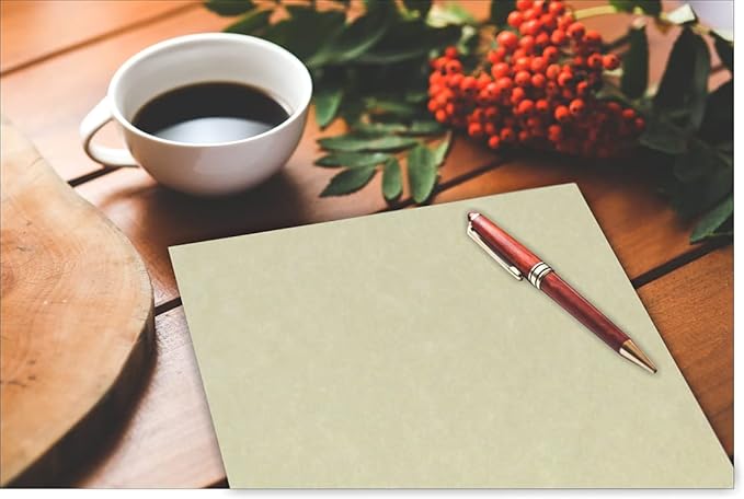 125 Natural Parchment 65lb Cover Paper Sheets 4" X 9" (4X9 Inches) #10 Envelope Insert Size - Printable Old Parchment Semblance