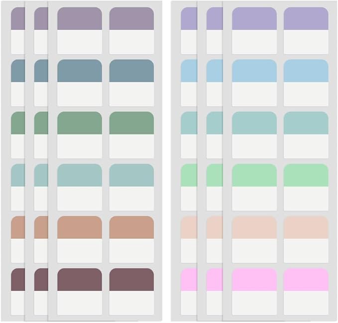 240 Pcs Sticky Index Tabs, Colored Book Sticky Tabs for Notebooks, Repositionable Page Tabs for Notebooks File Classification,12 Colors (1 Inch)