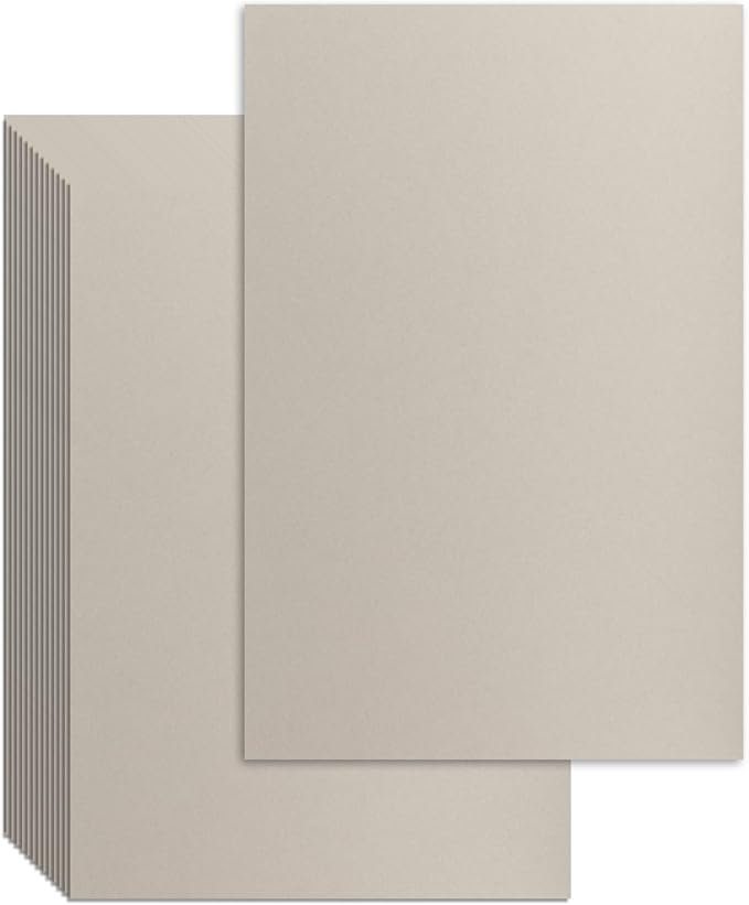 25 Pcs Book Board, Binder Board, Cover Board, Heavy Duty Chipboard for Book Binding, DIY Cardboard (Gray, 5 x 7 Inch 100PT)