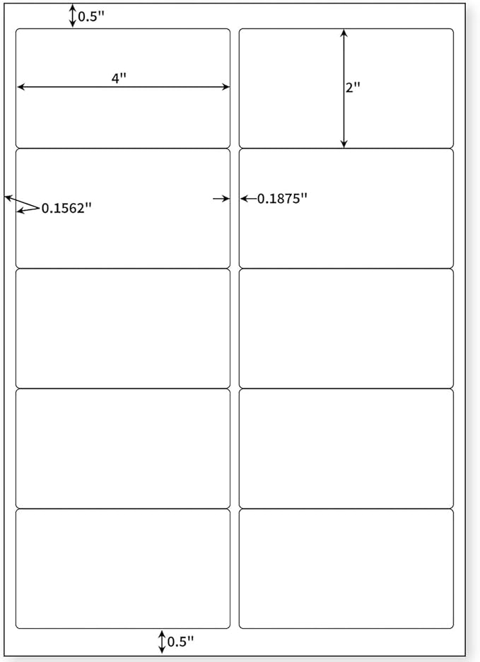 2"x4" Shipping Address Labels, FBA 10 Up Address mailing Labels, White Sticker Address Labels for Laser/Inkjet Printer (100 Sheets, 1000 Labels)