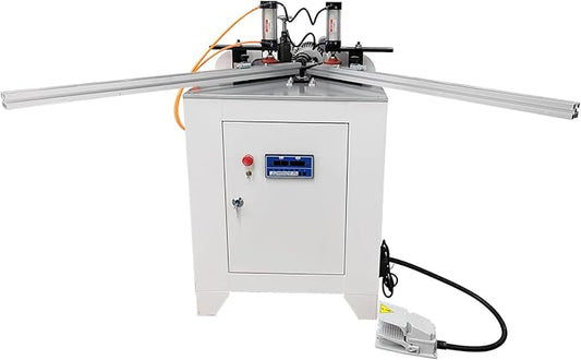 45° Corner Cutting And Punching Machine 220V 5-40mm Drilling Depth with 2 Spindles 8-inch Alloy Saw Blade Woodworking Drilling Tool for Wood Aluminum 1.5KW