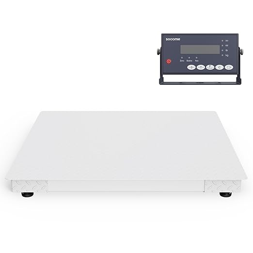48"x48" Industrial Floor Scale, Professional Platform Scale with Digital Indicator, Accurate Weighing Scale for Warehouse Shipping and Industrial Use, 10000 lb x 1 lb, Grey
