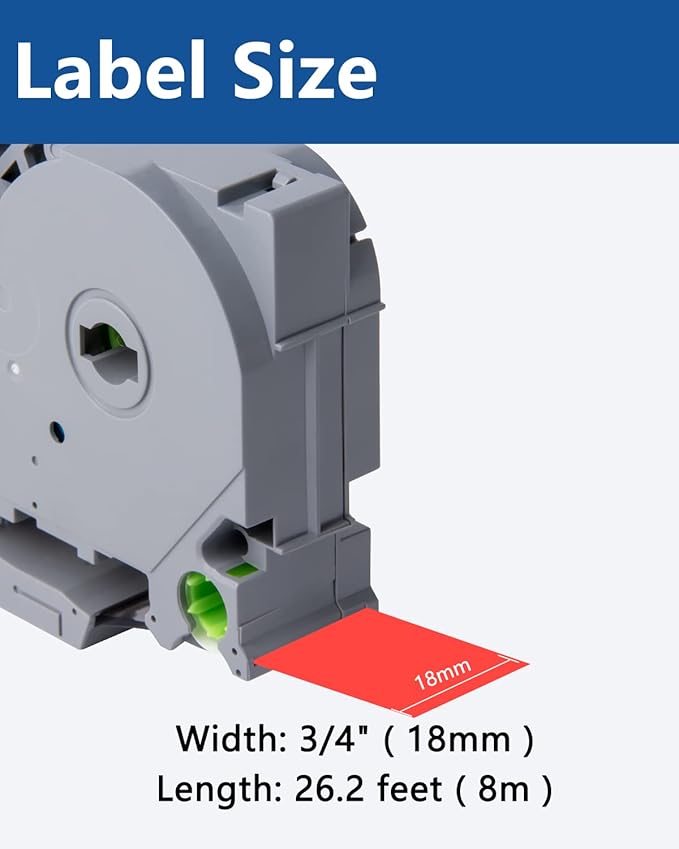 18mm 0.7 Black on Red Laminated Tape Compatible for Brother P Touch Label Maker Tape TZe-441 TZe 441 Tze441 Tz441 Tape for PT D400 D600 D610 P710BT, 3/4 Inch x 26.2 Feet, 3-Pack