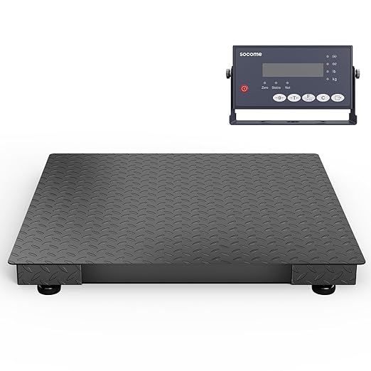 36"x36" Industrial Floor Scale, Heavy-Duty Warehouse Scale with Digital Indicator, Accurate Pallet Scale for Postal Luggage Shipping Mailing Weighing, 5000 lb x 1 lb, Black