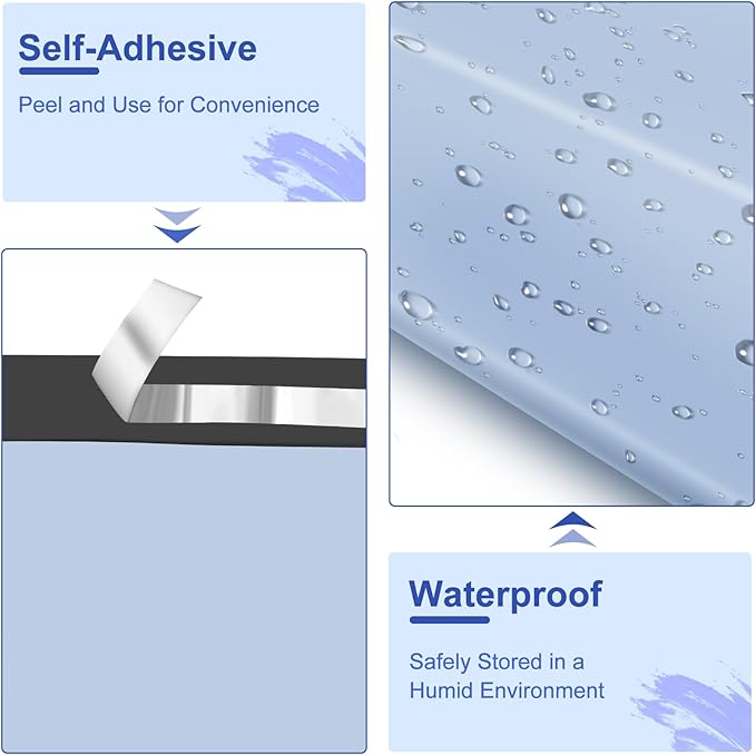 120PC Poly Mailers 6x9 Inch Light Blue Mailing Envelopes Bags Shipping Bags with Self Adhesive Waterproof and Tear-Proof Postal Bags