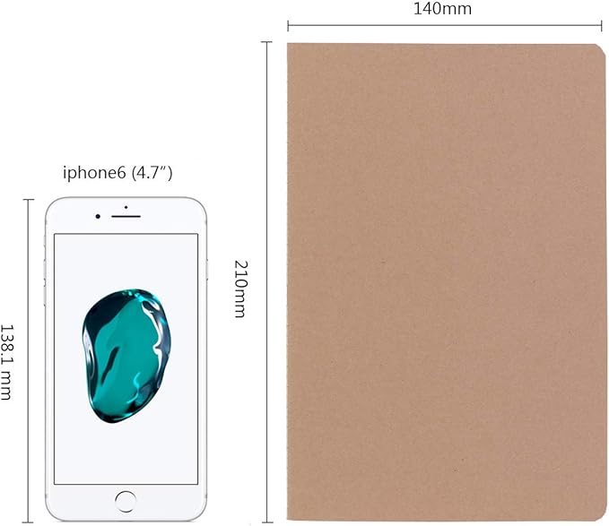 12 Pack College Ruled Notebook Journals Bulk, Lined Paper, 60 Page, 5.5x8.3 inch, A5, Travel Journal Set for Travelers, Students, Church, Office, Writing Diary Subject Notebooks Planner, Kraft