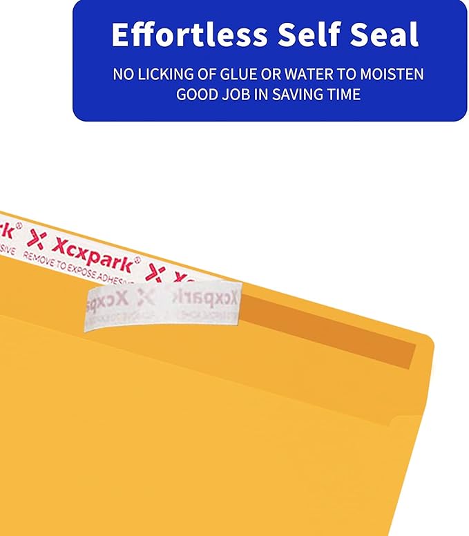 250 PCS #10 Golden Self Seal Kraft Security Envelopes - 4-1/8 x 9-1/2 Inches, Windowless, Invisible, Super Strong Quick Seal, Security Tint Pattern
