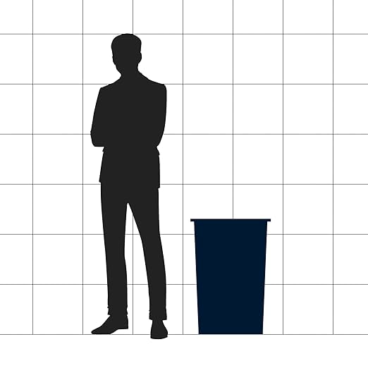 35 Gallon Black Square Commercial Trash Can