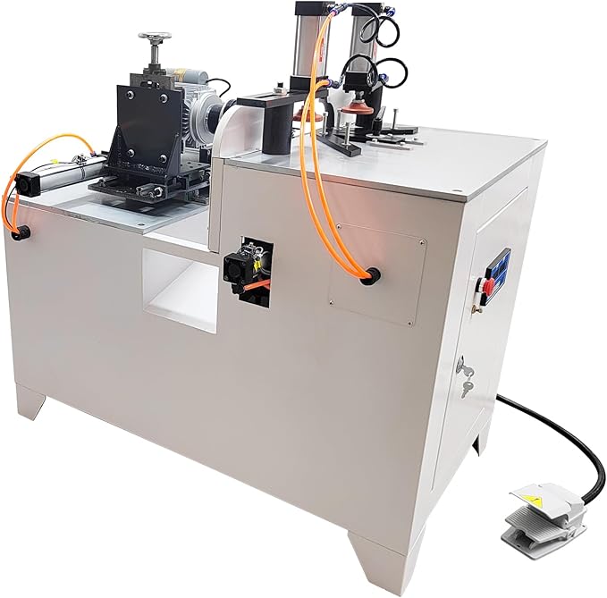 45° Corner Cutting And Punching Machine 220V 5-40mm Drilling Depth with 2 Spindles 8-inch Alloy Saw Blade Woodworking Drilling Tool for Wood Aluminum 1.5KW