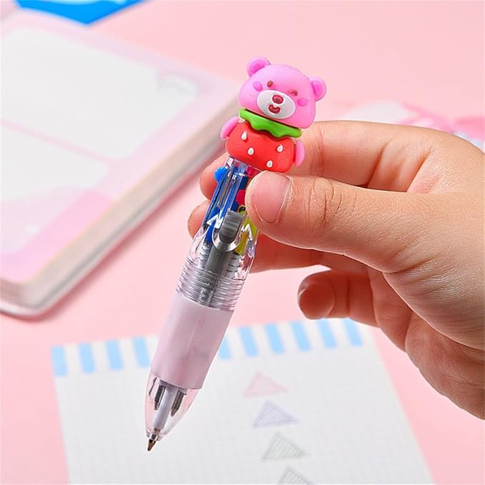 30 Pack Cute Multicolor Pens | Kawaii 4-in-1 Colors Ballpoint Pens for Kids- Perfect Party Favors, Classroom Prizes- Fun Writing Gifts for Boys Girls