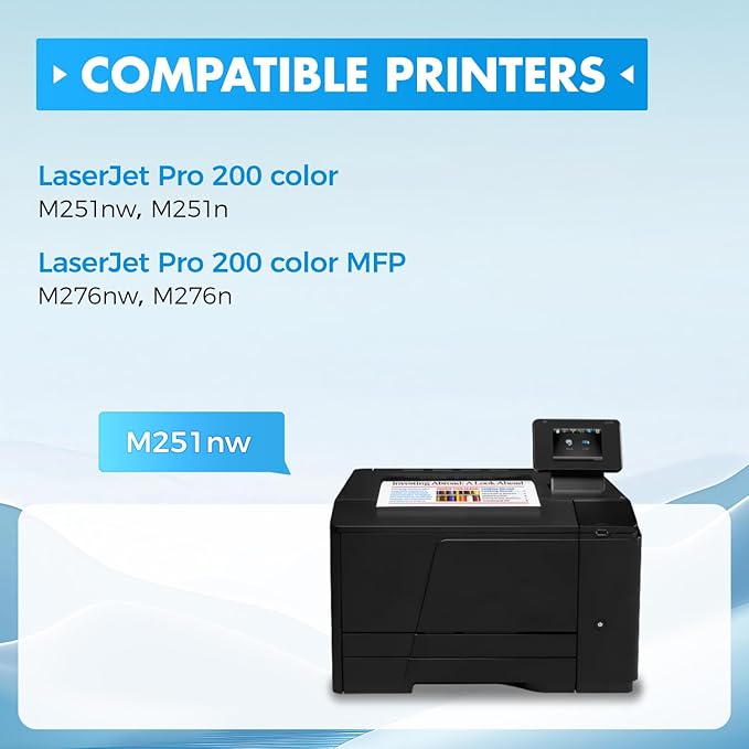 131A 131X High Yield Toner Cartridge 4-Pack Black Cyan Yellow Magenta Replacement for HP 131A CF210A CF211A CF212A CF213A Compatible for HP LaserJet Pro 200 color MFP M276nw M276n M251nw M251n Printer