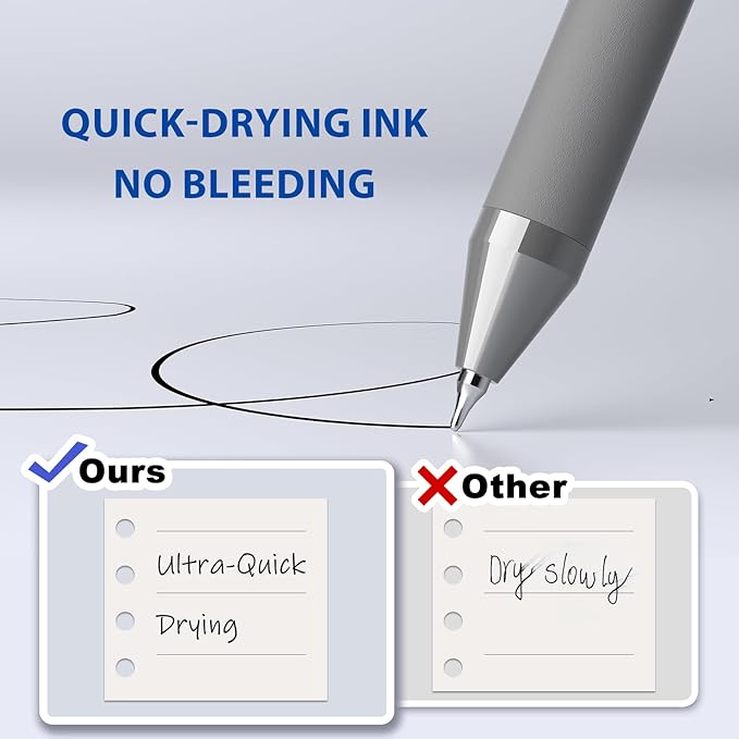 24 Pack Gel Pens Bulk, Black Gel Ink Pens, (0.7 mm) Fine Point Point Pen, Retractable Smooth Writing Pen for Journal Writing,Home Office School Supplies (Black, Red,Blue ink)