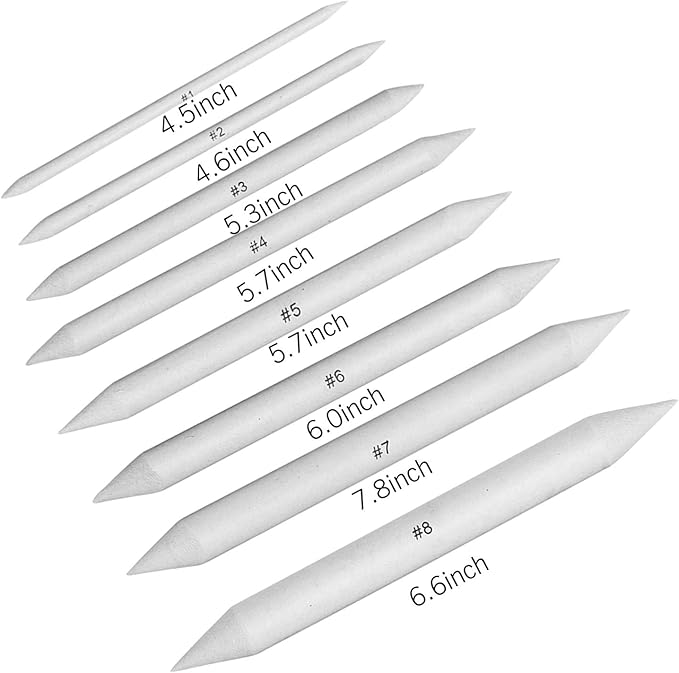 21 Pcs Blending Stumps and Tortillions Set with Sketch Sandpaper Pencil Sharpener Pointer and Pencil Extension Tool Drawing Art Kneaded Eraser for Student Sketch Drawing Set by VENCINK