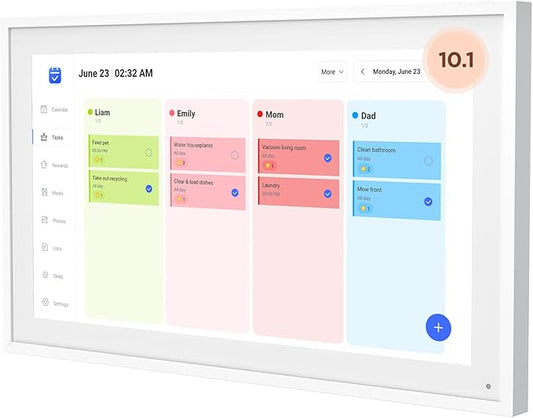 10.1 Inch Smart Digital Calendar, Electronic Desk Calendar, 1920 * 1080 IPS Full HD Touch Screen Display for Family Meal Planner Support - Streamline Household Organization