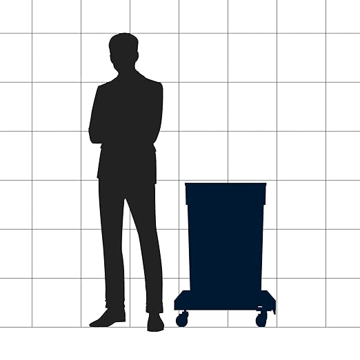 23 Gallon Beige Slim Jim Trash Can with Dolly