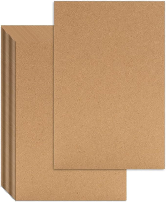 25 Pcs Book Board, Binder Board, Cover Board, Heavy Duty Chipboard for Book Binding, DIY Cardboard (Brown, 9 x 6 Inch 80PT)