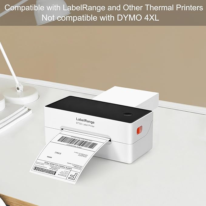 4''X6'' Direct Thermal Shipping Labels (1000 4x6 Fan-fold Labels) - Permanent Adhesive Postage Labels - Commercial Grade - LabelRange/Rollo/Munbyn Compatible